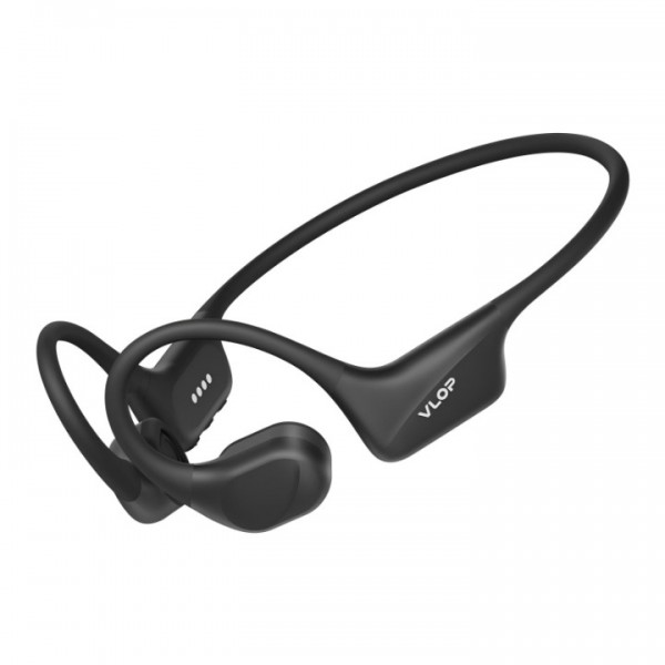 VLOP Bone Conduction Swimming Headphones - IP68 Waterproof, Open-Ear MP3 Headphones with 32GB Memory, Bluetooth 6.0 Wireless Sport Headset for Running & Cycling, 8H Playtime Black